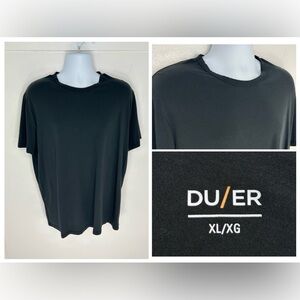 DU/ER Short Sleeve 24 Hour Shirt Size XL Black Crewneck Athleisure Performance‎